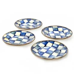 MacKenzie-Childs Royal Check Appetizer Plates, Set of 4< Bar Entertaining|Serveware