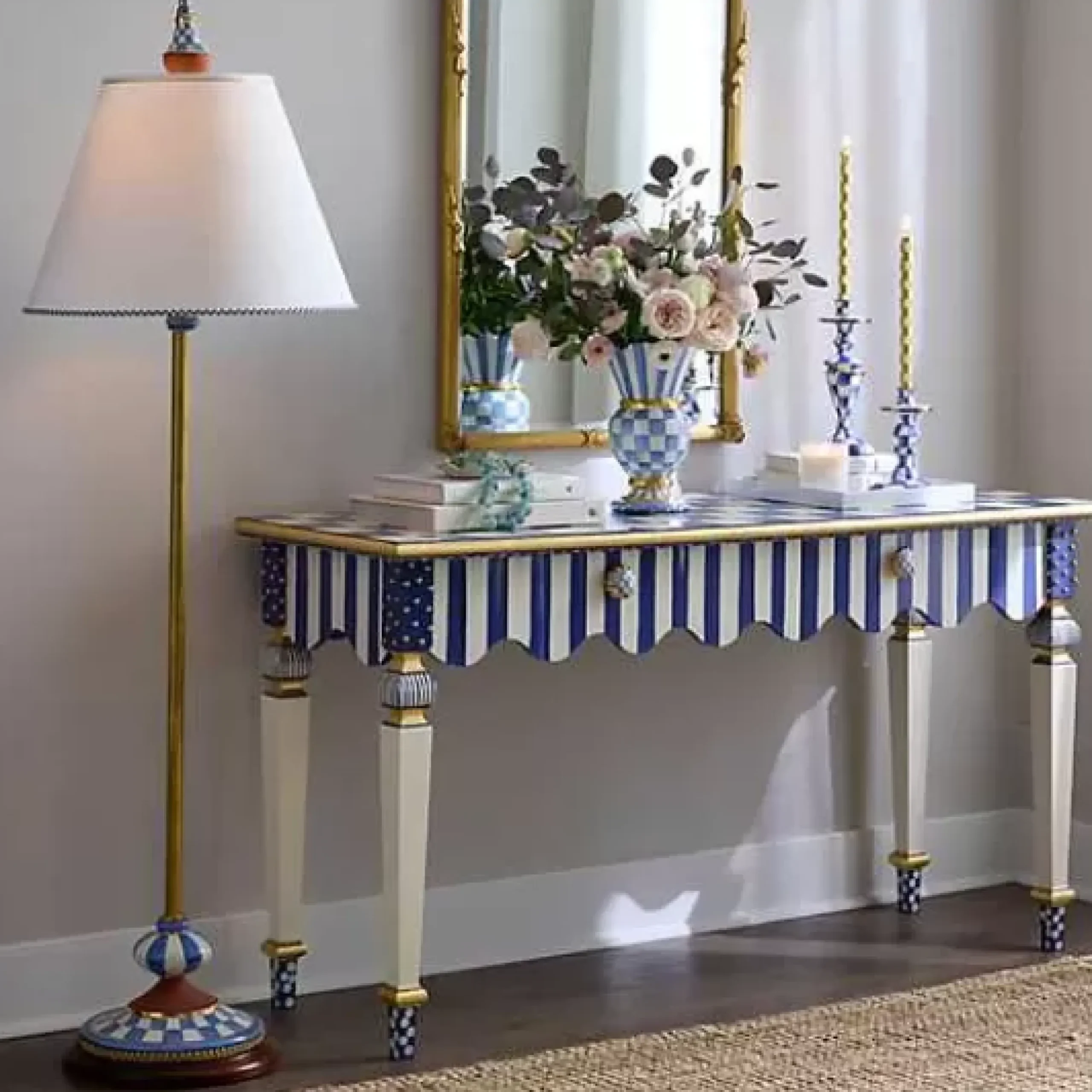 MacKenzie-Childs Royal Check Atelier Floor Lamp< Lighting