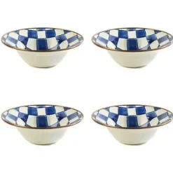 MacKenzie-Childs Royal Check Breakfast Bowls, Set of 4< Kitchen & Dining Sets|Dinnerware & Flatware