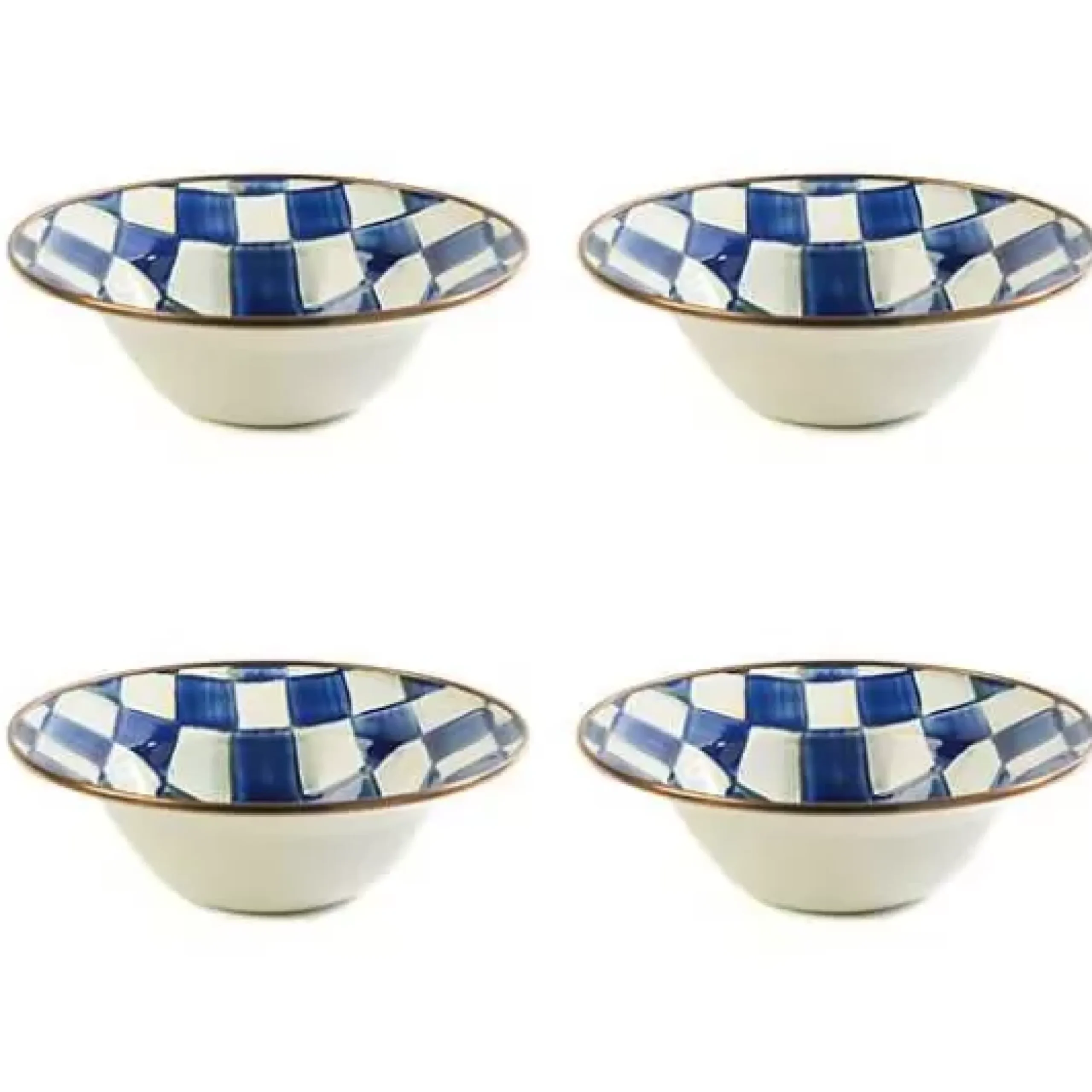 MacKenzie-Childs Royal Check Breakfast Bowls, Set of 4< Kitchen & Dining Sets|Dinnerware & Flatware