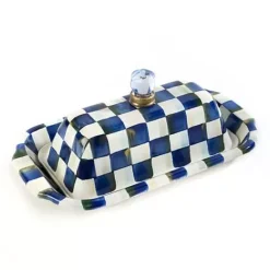 MacKenzie-Childs Royal Check Butter Box< Serveware