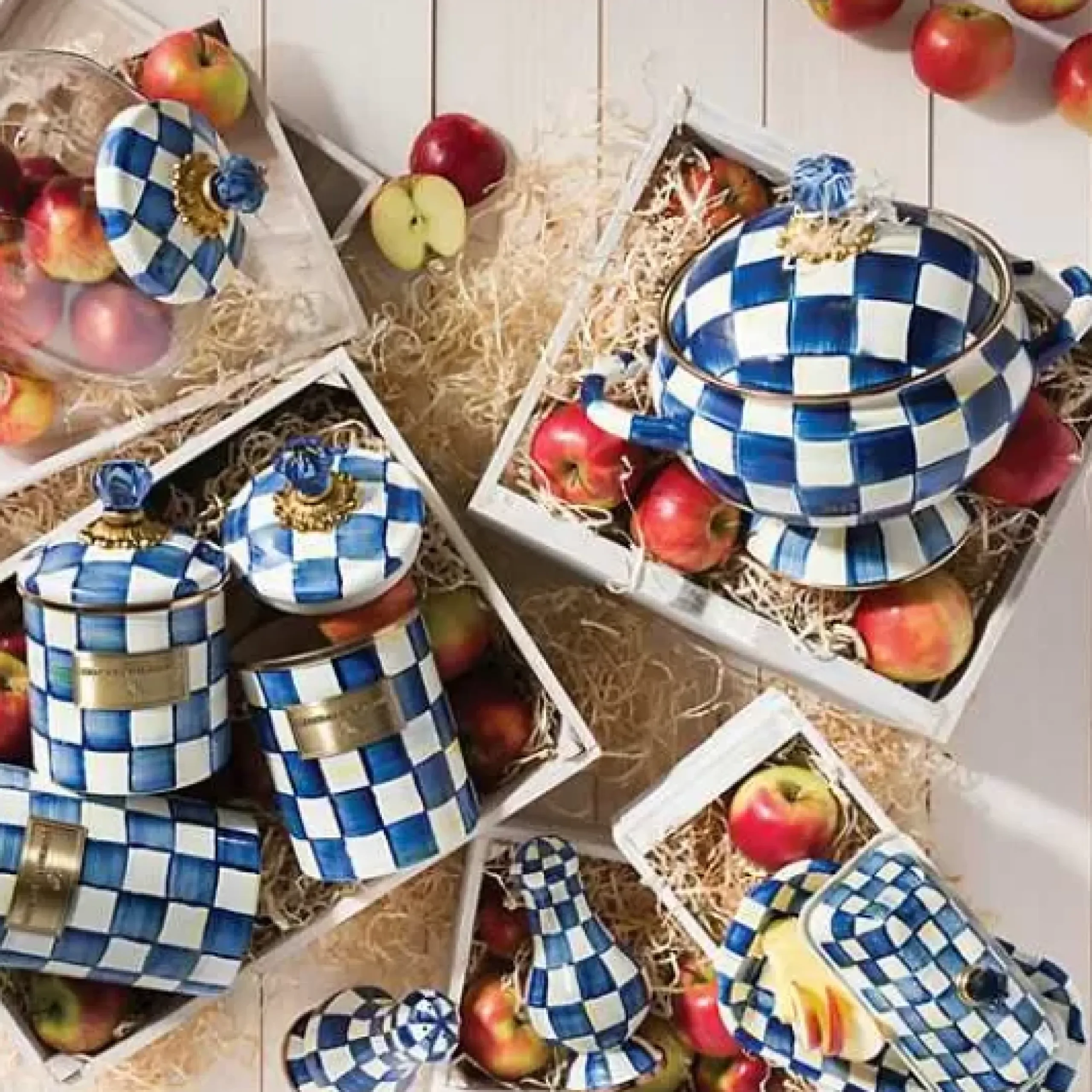 MacKenzie-Childs Royal Check Butter Box< Serveware
