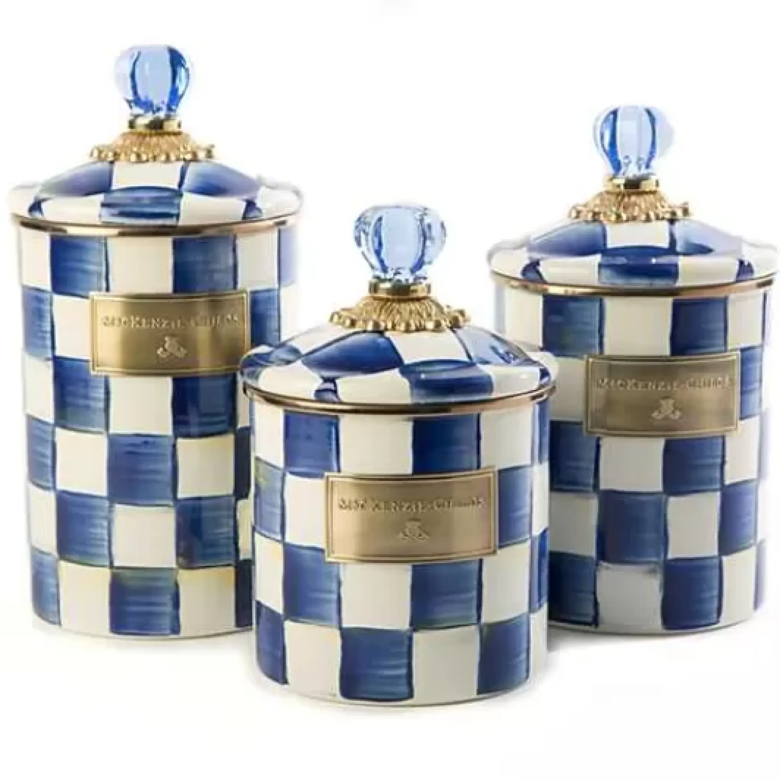 MacKenzie-Childs Royal Check Canisters, Set of 3< Kitchen & Dining Sets|Kitchen Storage & Organization