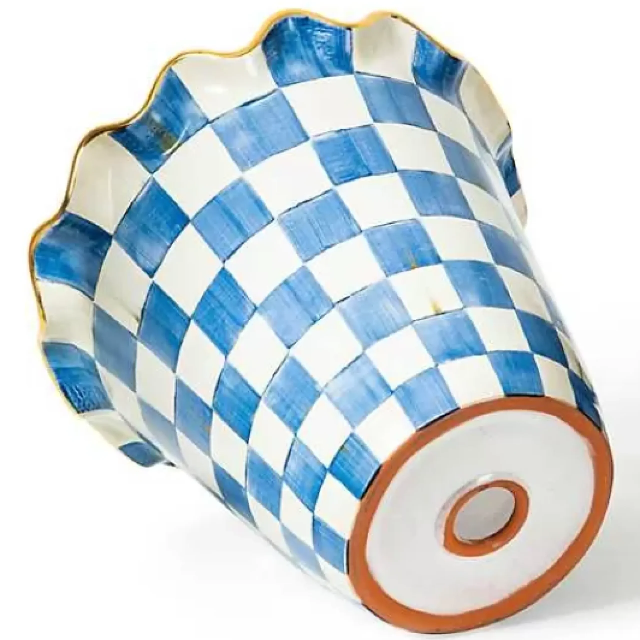 MacKenzie-Childs Royal Check Ceramic Jumbo Garden Pot< Spring|The Fall Shop