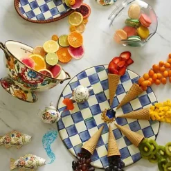 MacKenzie-Childs Royal Check Cheese Course< Serveware