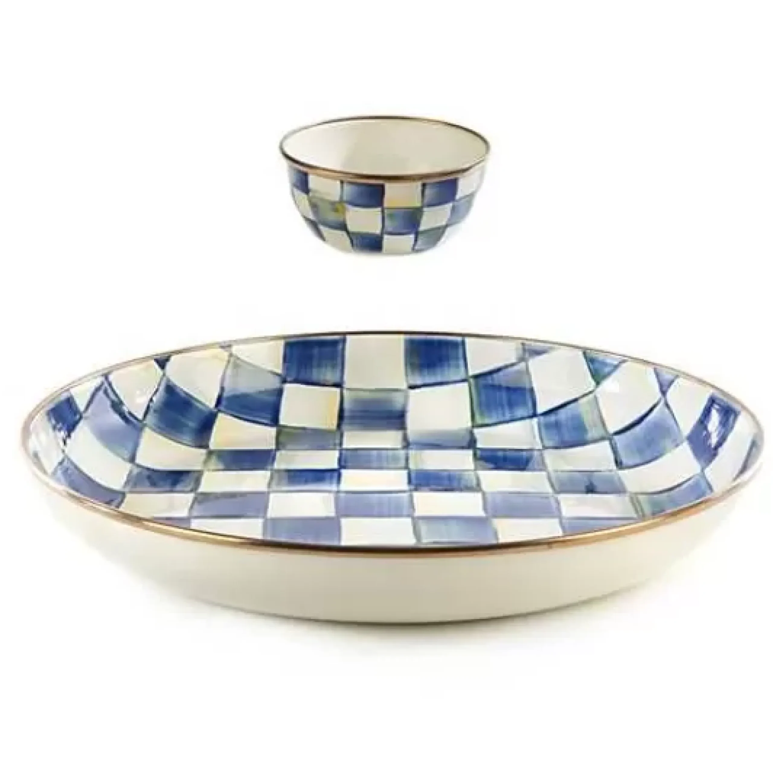 MacKenzie-Childs Royal Check Chip Dip Set< Kitchen & Dining Sets|Serveware