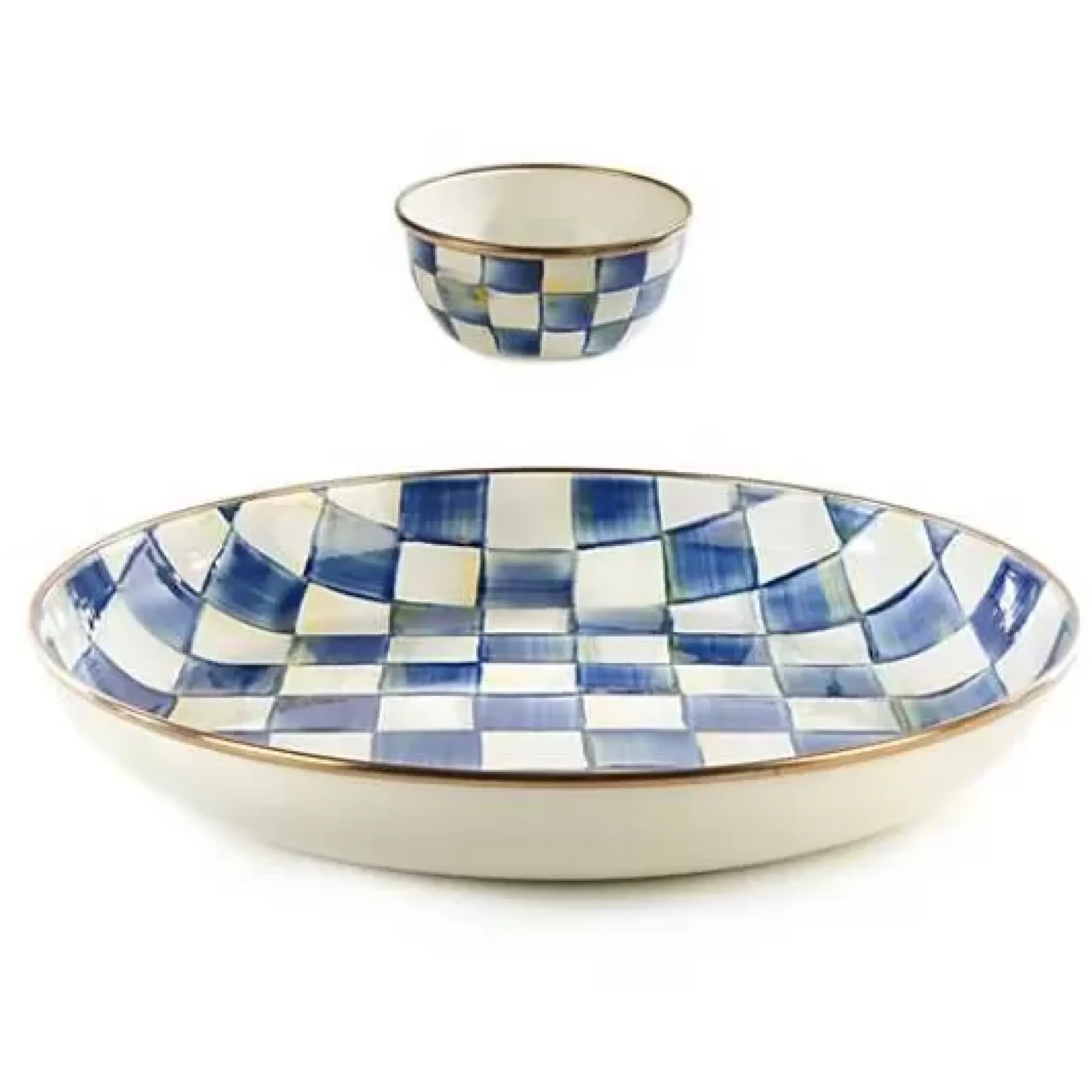 MacKenzie-Childs Royal Check Chip Dip Set< Kitchen & Dining Sets|Serveware