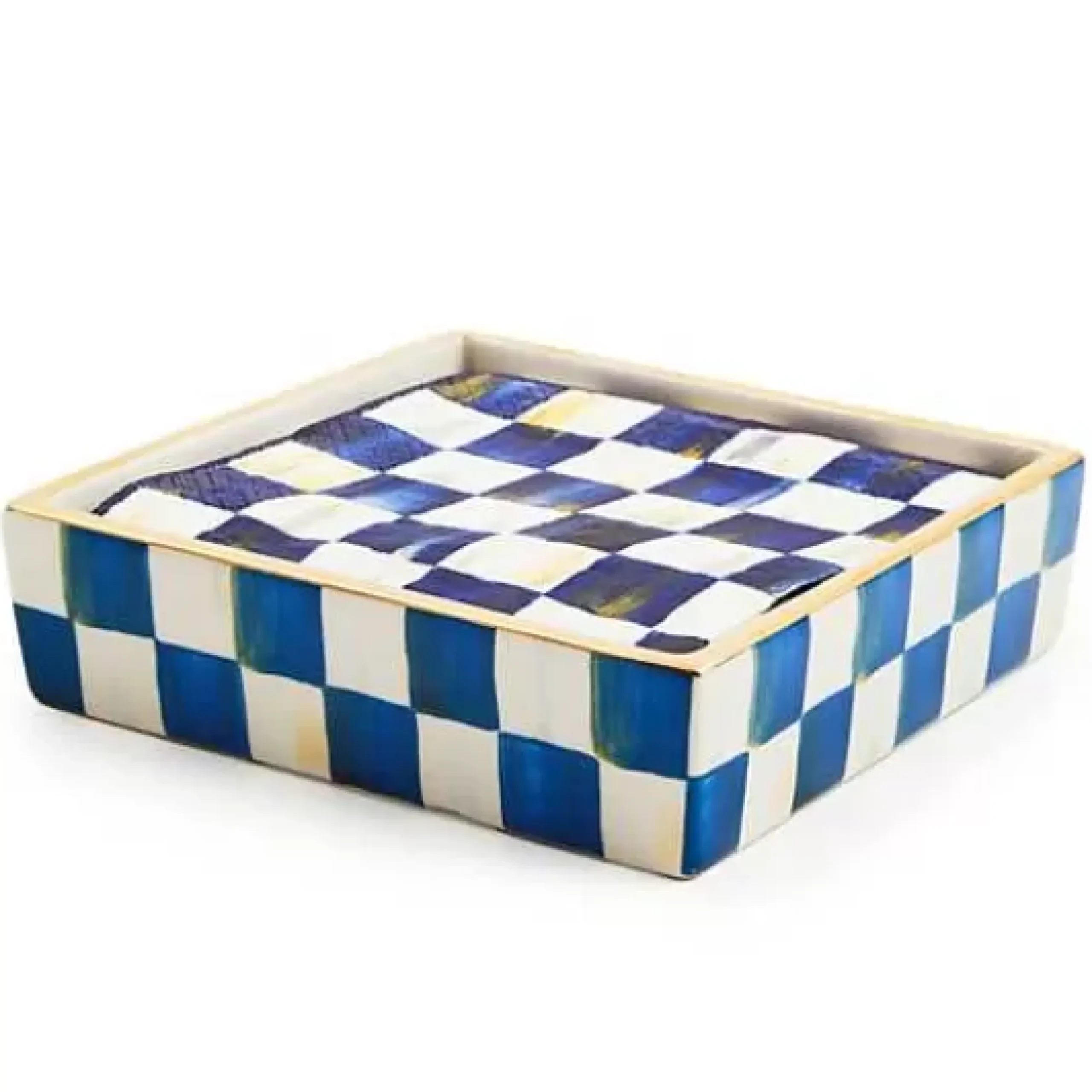 MacKenzie-Childs Royal Check Cocktail Napkin Holder< Table Accessories|Bar Entertaining