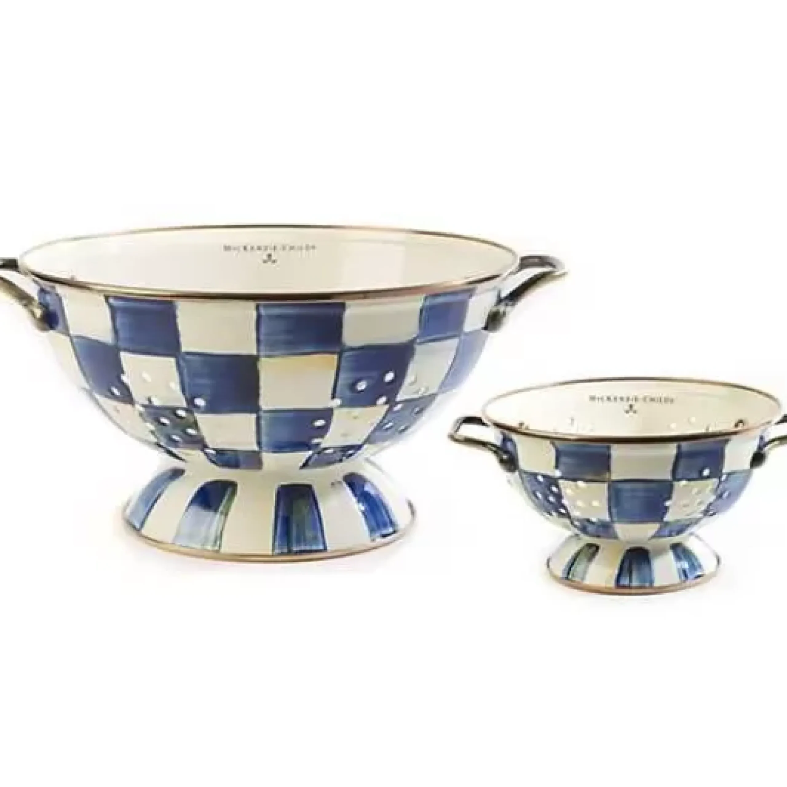 MacKenzie-Childs Royal Check Colanders, Set of 2< Kitchen & Dining Sets|Kitchen Utensils & Tools