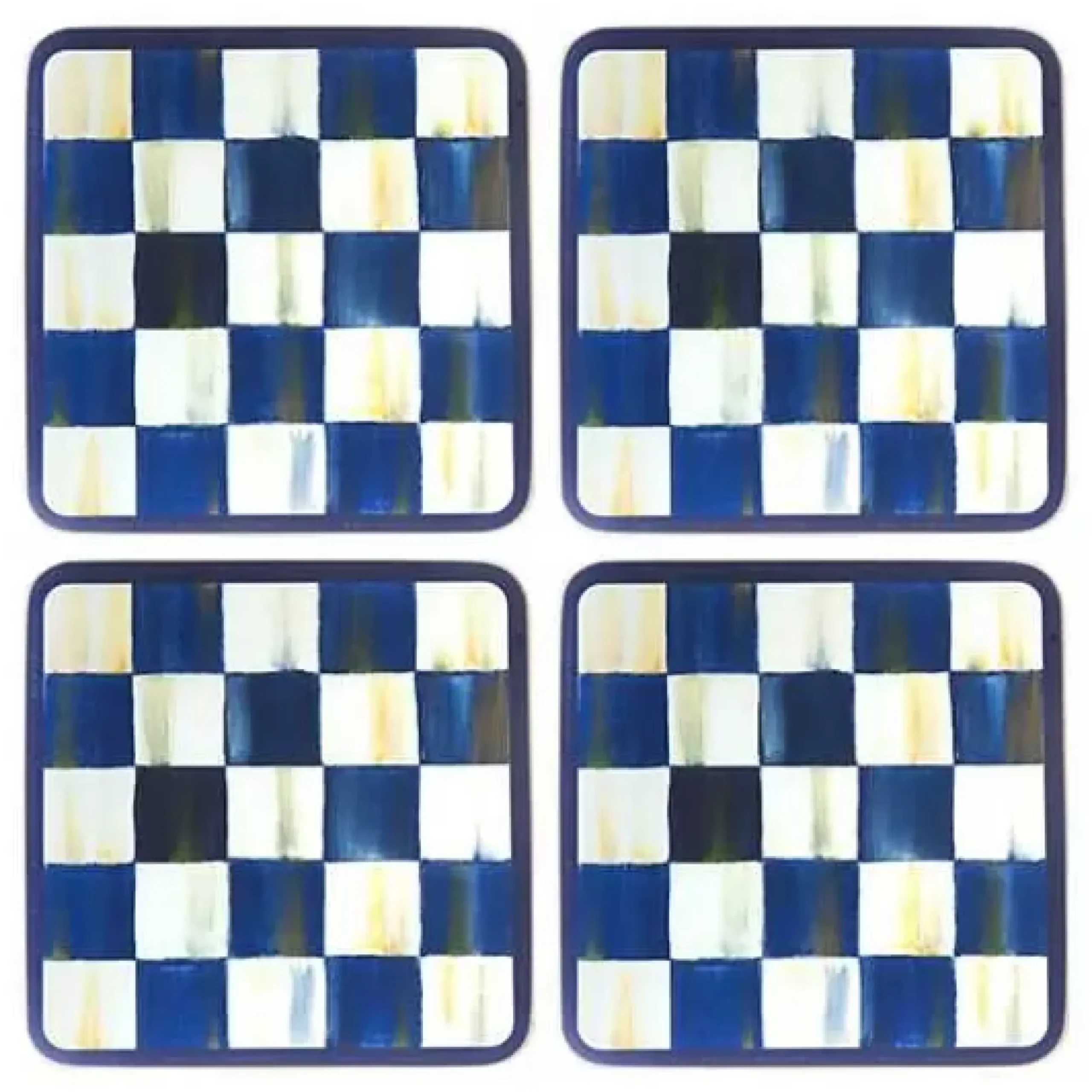 MacKenzie-Childs Royal Check Cork Back Coasters, Set of 4< Table Accessories|Kitchen & Table Linens