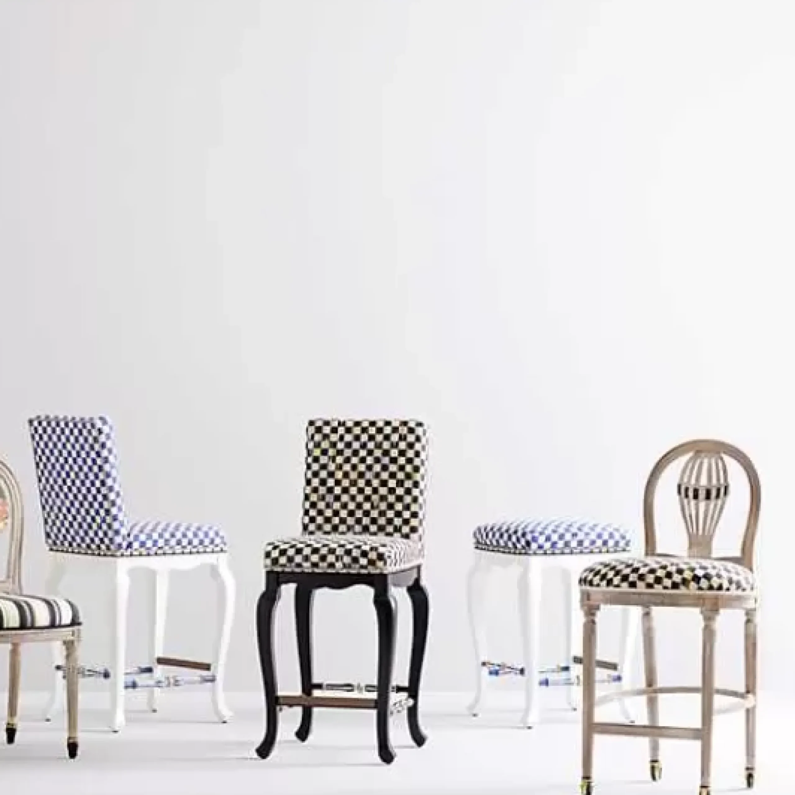 MacKenzie-Childs Royal Check Counter Stool< Dining Room & Kitchen