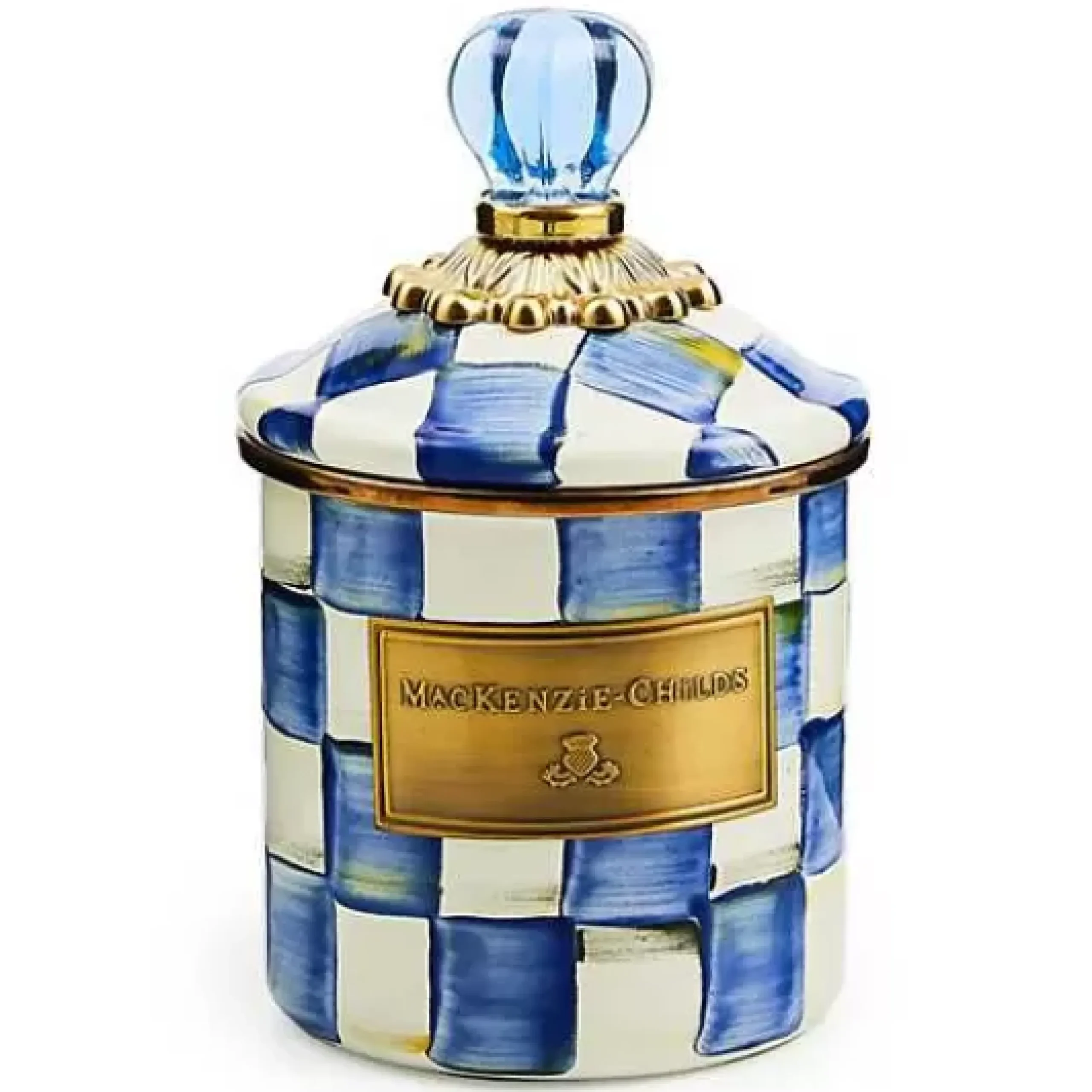 MacKenzie-Childs Royal Check Demi Canister< Room Accents|Kitchen Storage & Organization