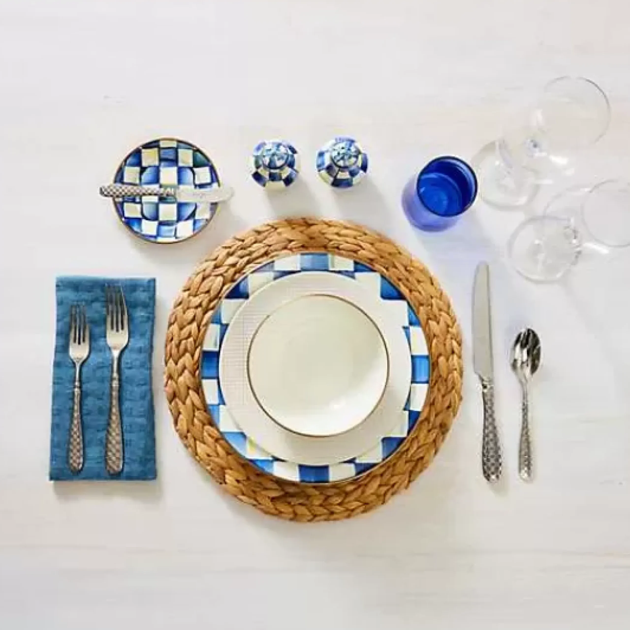MacKenzie-Childs Royal Check Dinner Plate< Dinnerware & Flatware