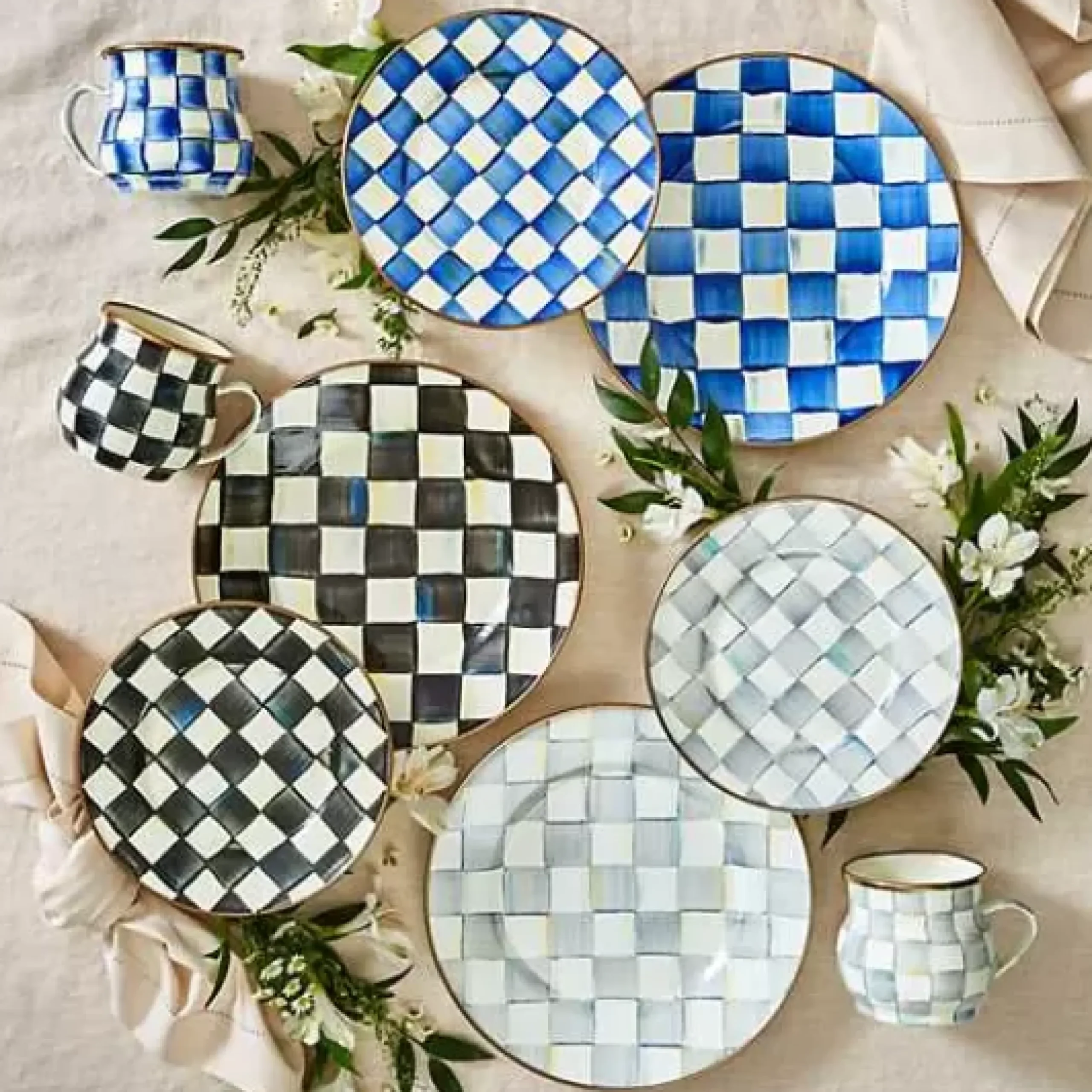 MacKenzie-Childs Royal Check Dinner Plate< Dinnerware & Flatware