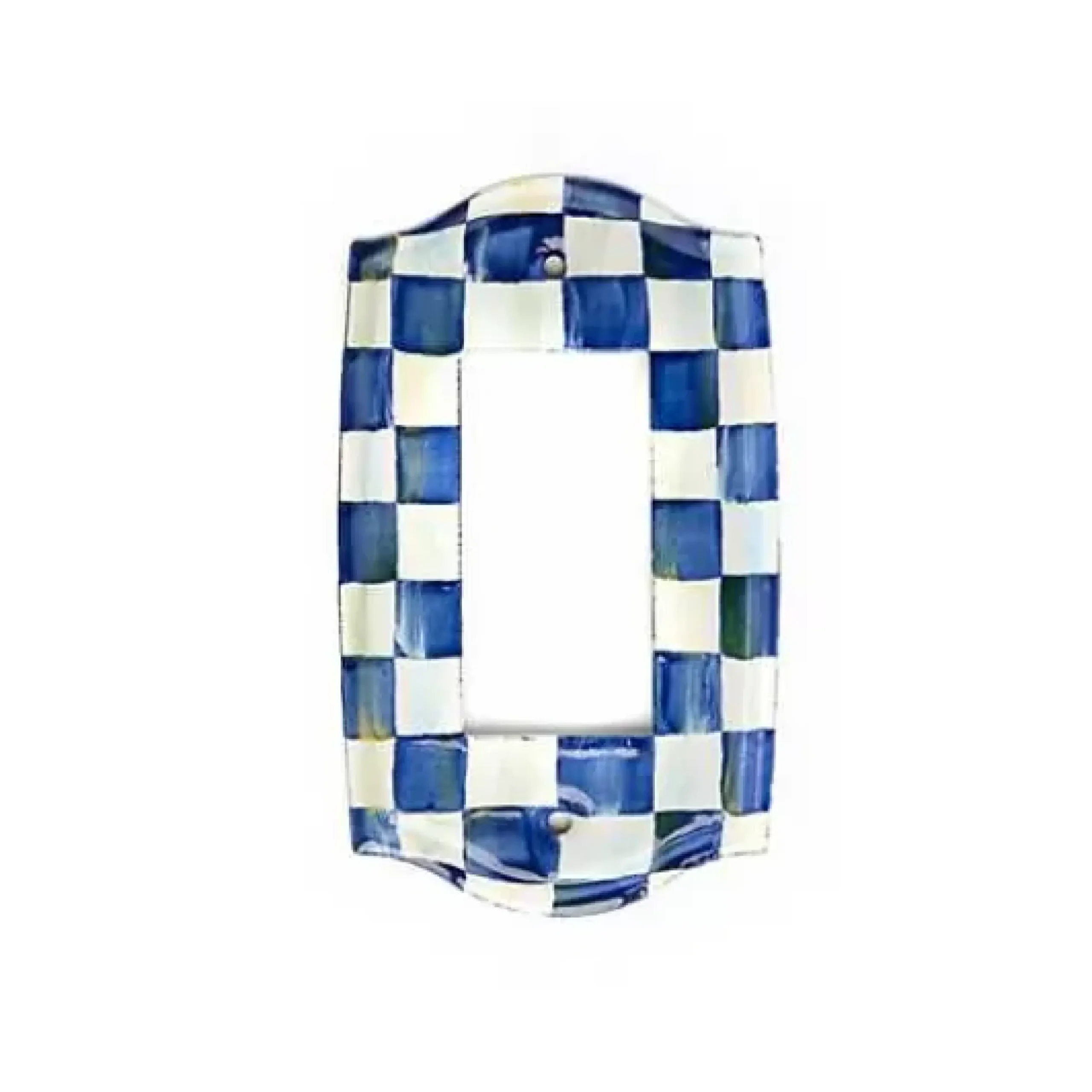 MacKenzie-Childs Royal Check Enamel Switch Plate - Single Rocker< Finishing Touches|Room Accents