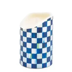 MacKenzie-Childs Royal Check Flicker 6 Pillar Candle< Candles & Fragrances|Table Accessories