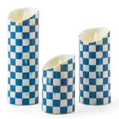 MacKenzie-Childs Royal Check Flicker 9 Pillar Candle< Candles & Fragrances