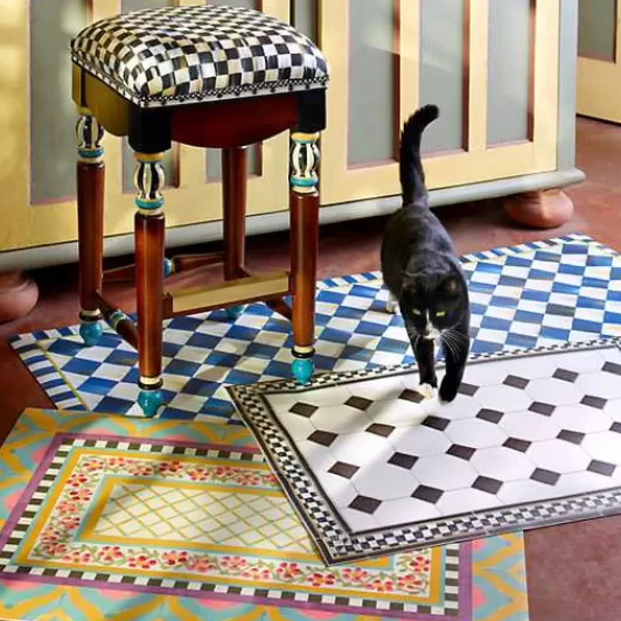 MacKenzie-Childs Royal Check Floor Mat - 3' x 5'< Rugs