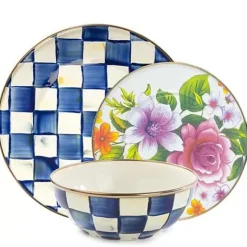 MacKenzie-Childs Royal Check  Flower Market White Mix - 3-Piece Place Setting< Kitchen & Dining Sets|Dinnerware & Flatware