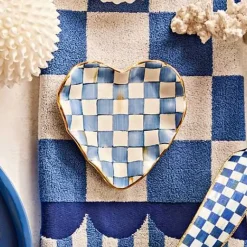 MacKenzie-Childs Royal Check Fluted Heart Plate< Bar Entertaining|Serveware