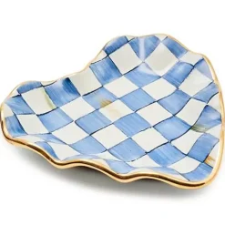 MacKenzie-Childs Royal Check Fluted Heart Plate< Bar Entertaining|Serveware