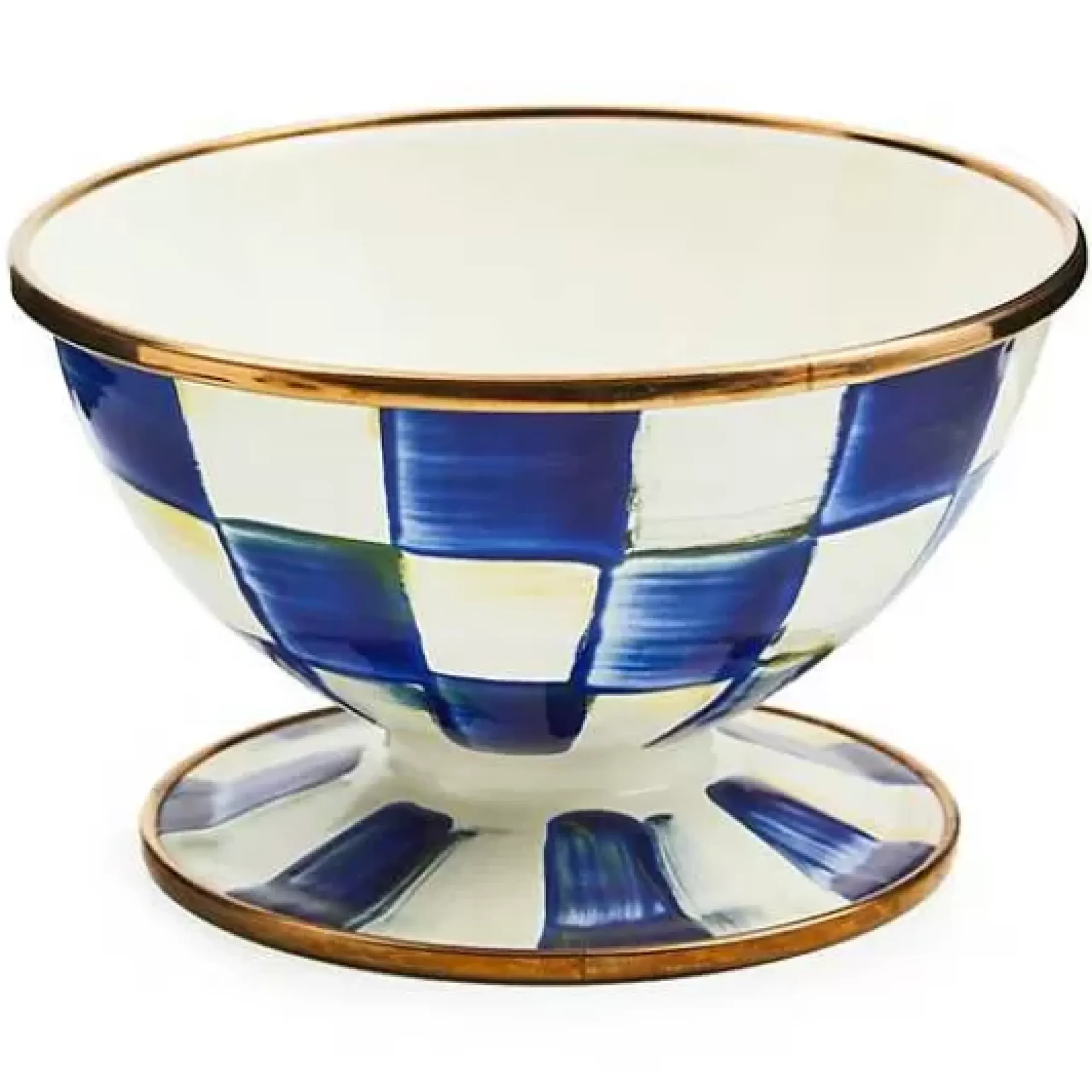 MacKenzie-Childs Royal Check Ice Cream Dish< Dinnerware & Flatware