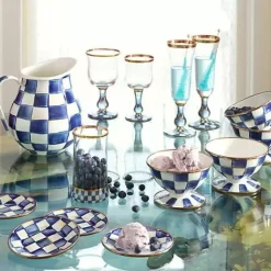 MacKenzie-Childs Royal Check Ice Cream Dish< Dinnerware & Flatware