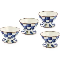 MacKenzie-Childs Royal Check Ice Cream Dishes, Set of 4< Kitchen & Dining Sets|Dinnerware & Flatware