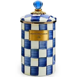 MacKenzie-Childs Royal Check Large Canister< Room Accents|Kitchen Storage & Organization