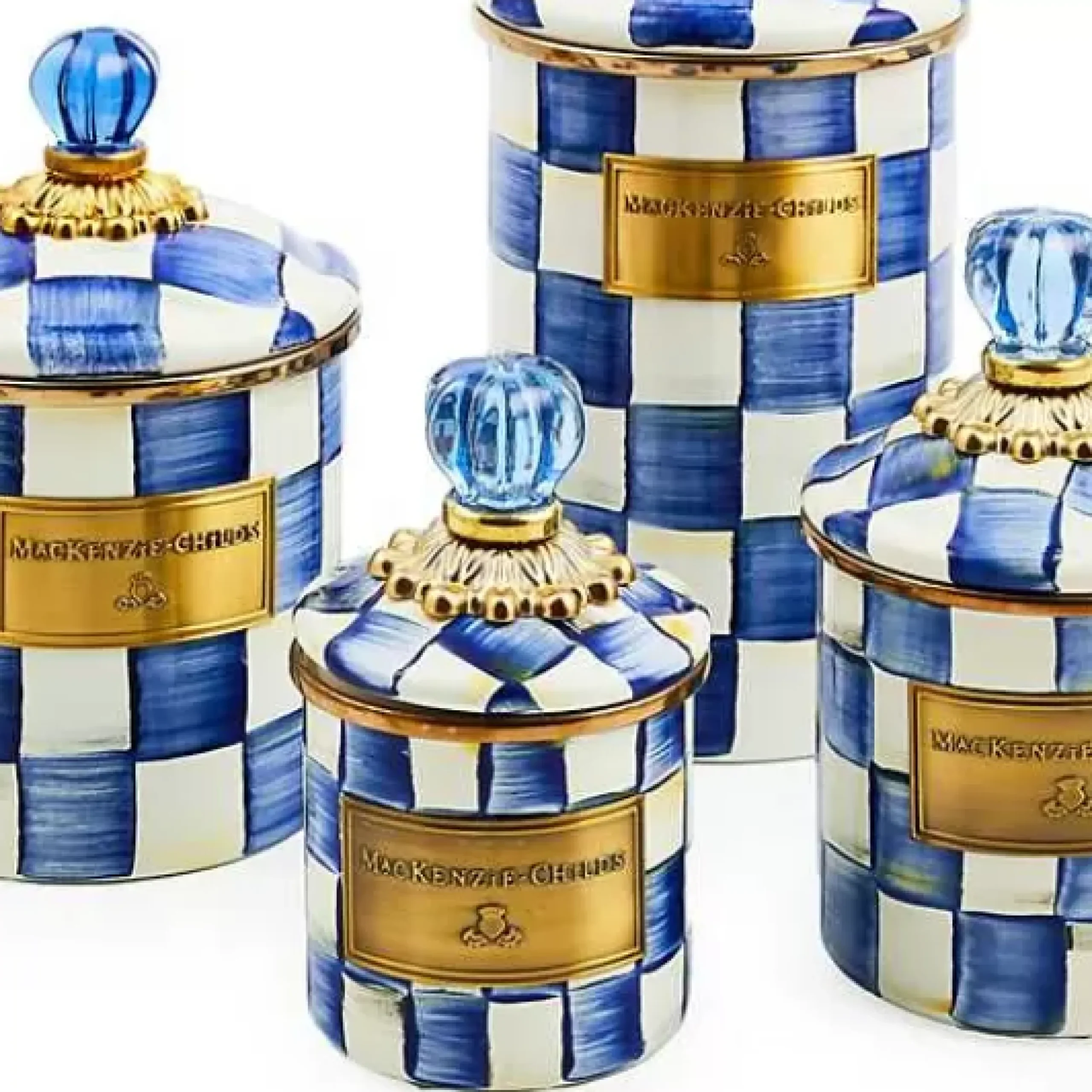 MacKenzie-Childs Royal Check Large Canister< Room Accents|Kitchen Storage & Organization