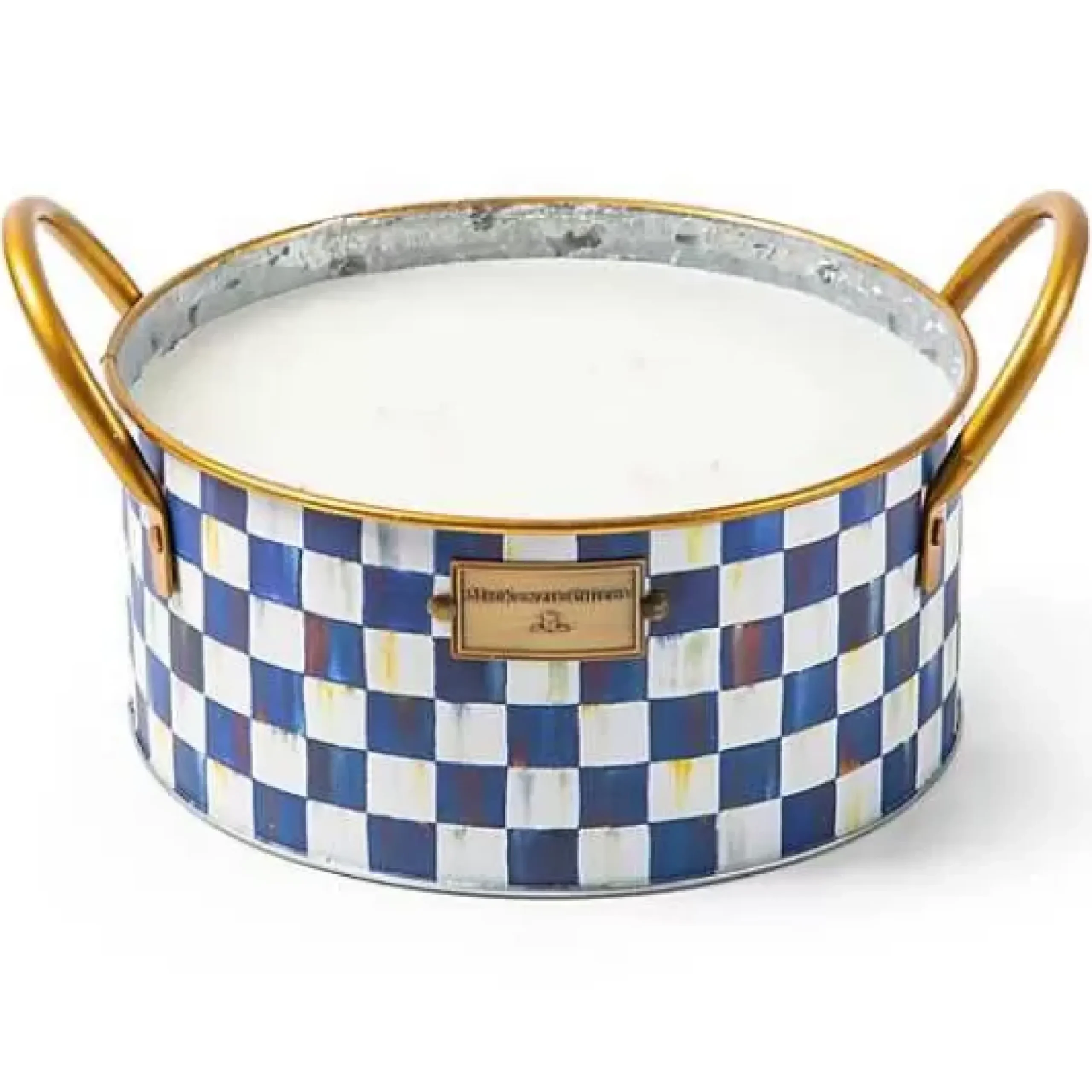 MacKenzie-Childs Royal Check Large Citronella Candle< Spring|Candles & Fragrances