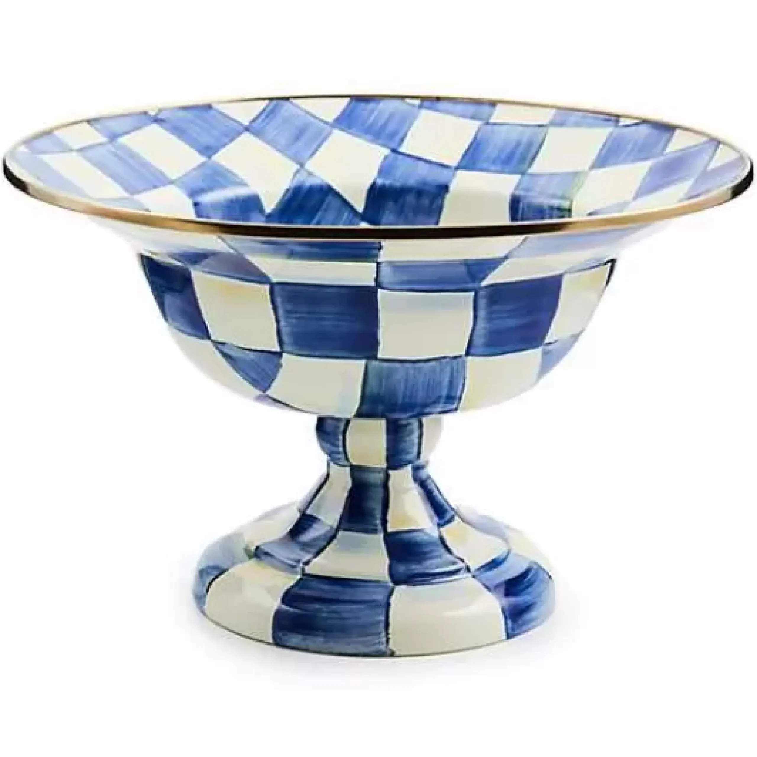 MacKenzie-Childs Royal Check Large Compote< Serveware