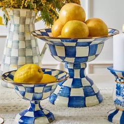 MacKenzie-Childs Royal Check Large Compote< Serveware