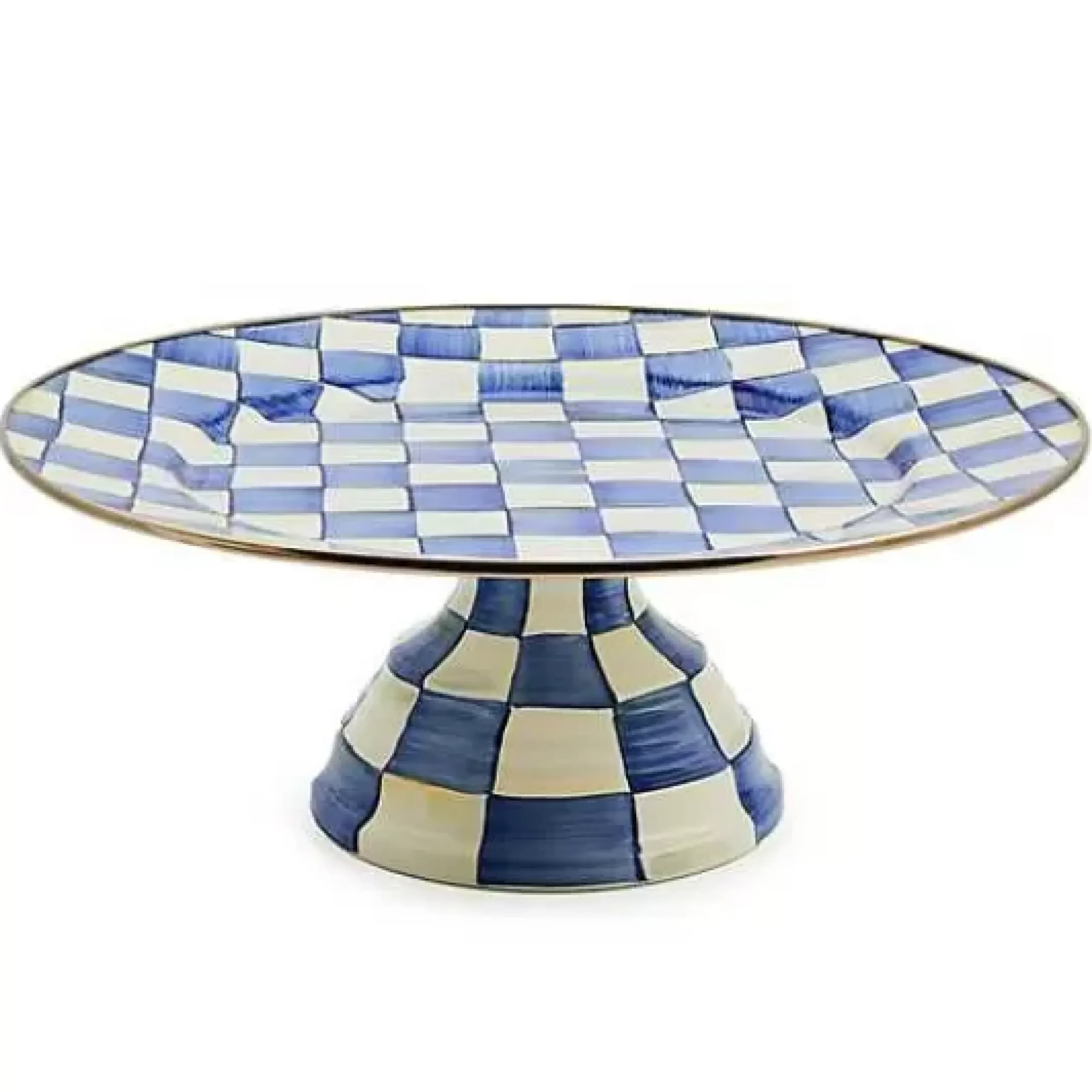 MacKenzie-Childs Royal Check Large Pedestal Platter< Serveware