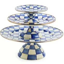 MacKenzie-Childs Royal Check Large Pedestal Platter< Serveware