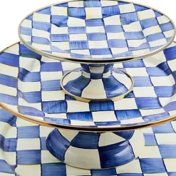 MacKenzie-Childs Royal Check Large Pedestal Platter< Serveware