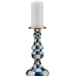 MacKenzie-Childs Royal Check Large Pillar Candlestick< Candles & Fragrances