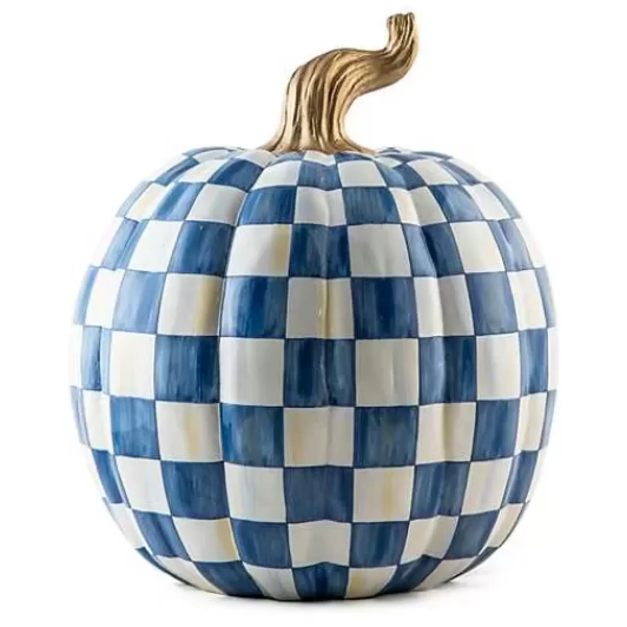 MacKenzie-Childs Royal Check Large Pumpkin< Pumpkins|The Halloween Shop