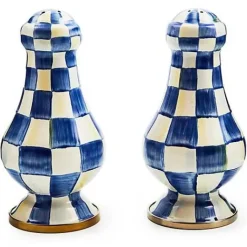 MacKenzie-Childs Royal Check Large Salt Pepper Shakers< Table Accessories|Serveware