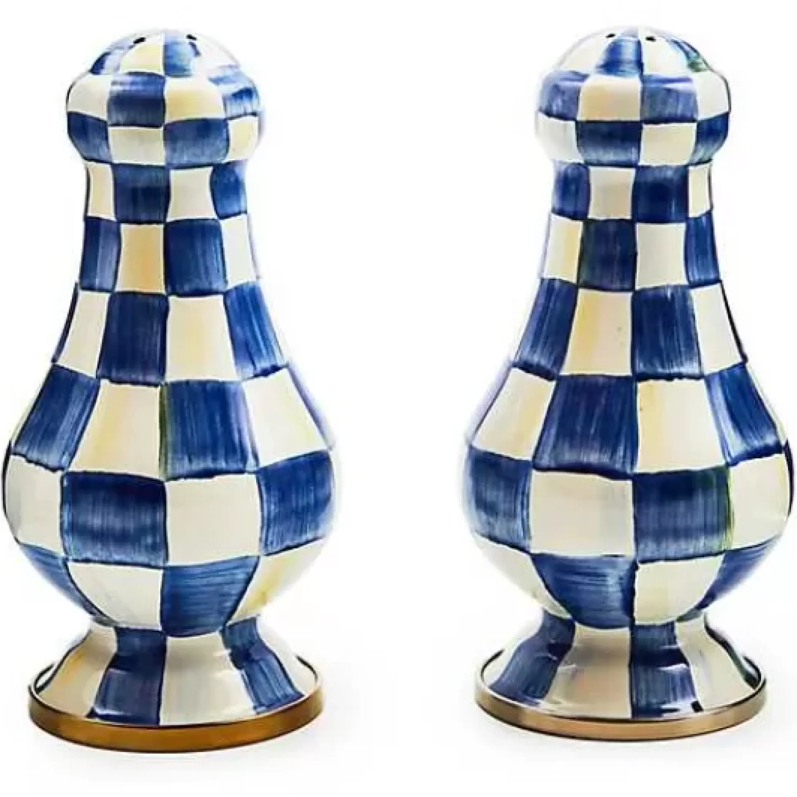 MacKenzie-Childs Royal Check Large Salt Pepper Shakers< Table Accessories|Serveware