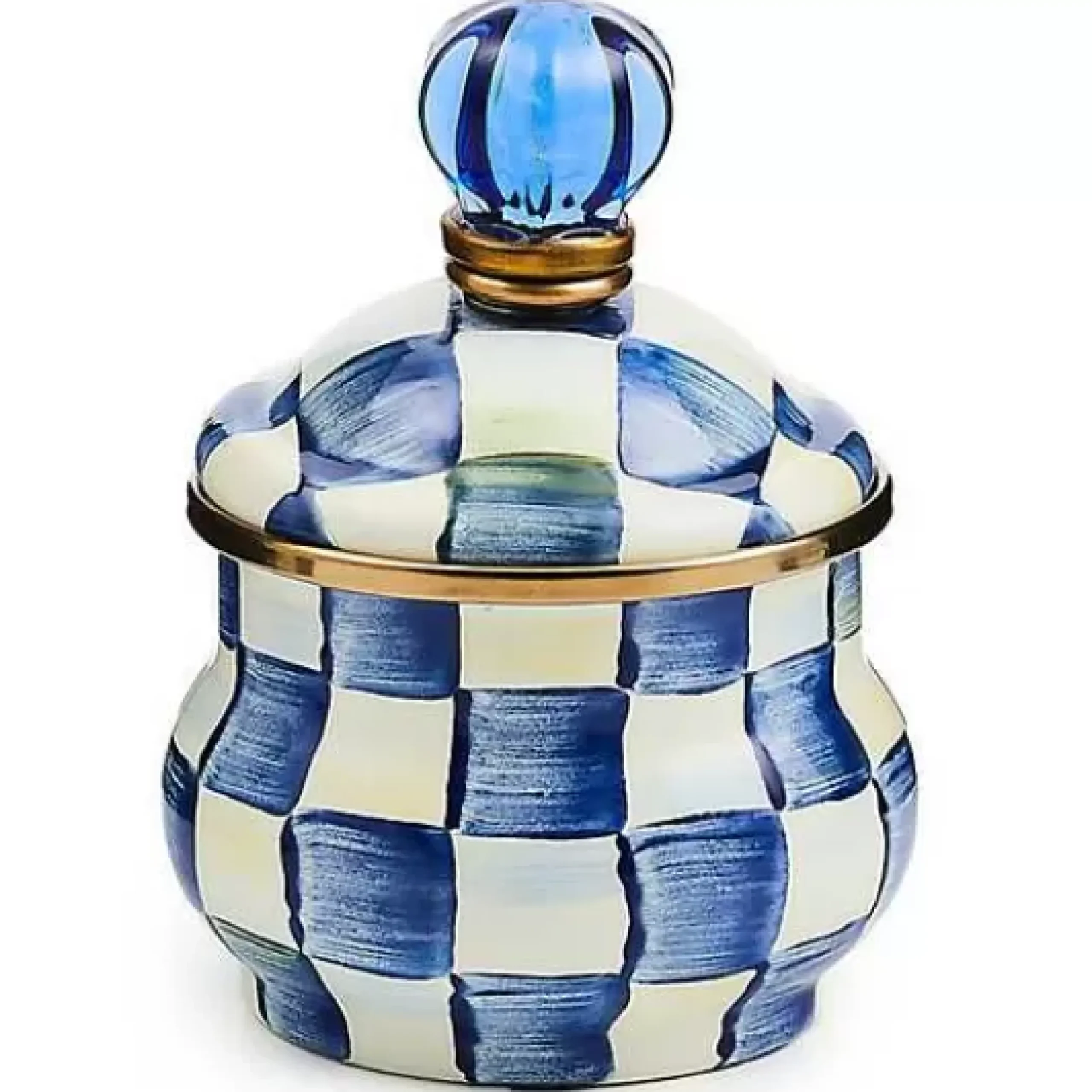 MacKenzie-Childs Royal Check Lidded Sugar Bowl< The Coffee Shop|Serveware