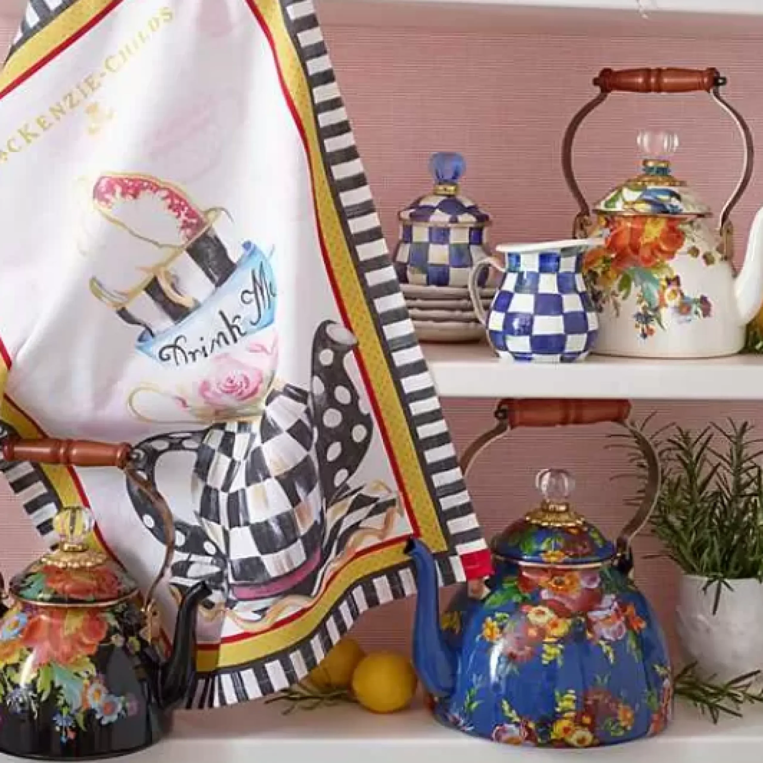MacKenzie-Childs Royal Check Lidded Sugar Bowl< The Coffee Shop|Serveware