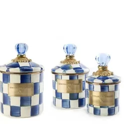 MacKenzie-Childs Royal Check Little Canisters, Set of 3< Kitchen & Dining Sets|Kitchen Storage & Organization