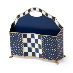 MacKenzie-Childs Royal Check Magazine Holder< Room Accents