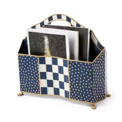 MacKenzie-Childs Royal Check Magazine Holder< Room Accents