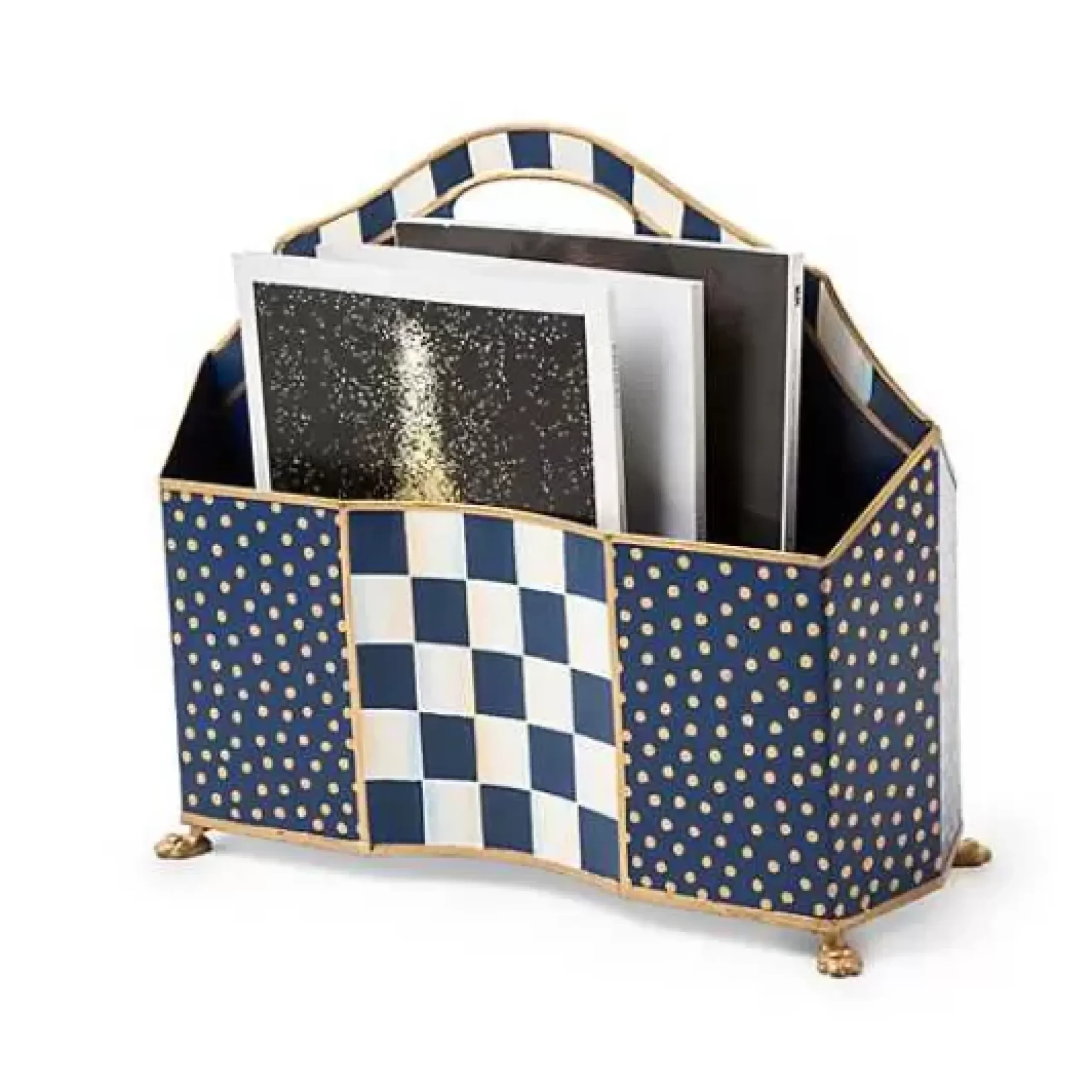 MacKenzie-Childs Royal Check Magazine Holder< Room Accents