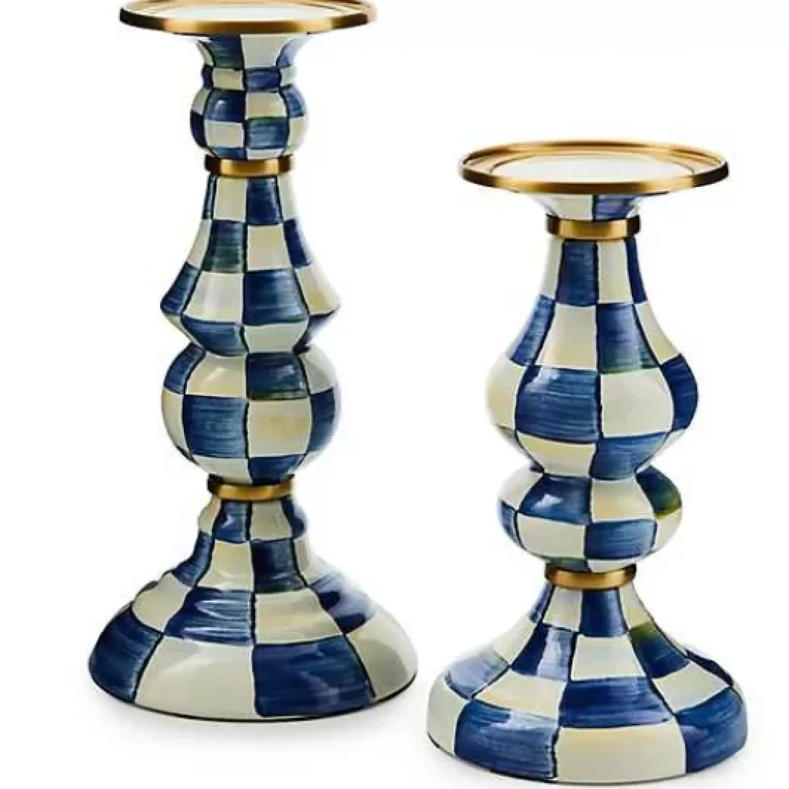 MacKenzie-Childs Royal Check Medium Pillar Candlestick< Candles & Fragrances