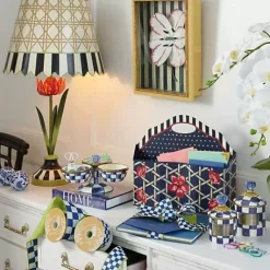 MacKenzie-Childs Royal Check Mini Canister< Room Accents|Kitchen Storage & Organization