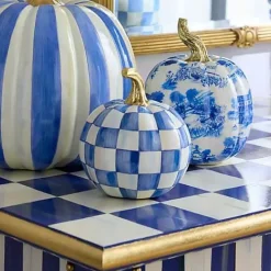 MacKenzie-Childs Royal Check Mini Pumpkin< Pumpkins|The Fall Shop