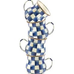 MacKenzie-Childs Royal Check Mugs, Set of 4< Kitchen & Dining Sets|The Coffee Shop